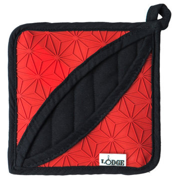 Lodge ASFPH41 Silicone & Fabric Potholder, Red
