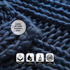 Jamilah Channel Knit Throw, Navy, 50"x70"