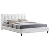 Baxton Studio Vino White Modern Bed with Upholstered Headboard - Full Size