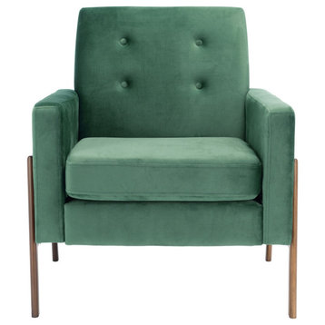 Safavieh Roald Sofa Accent Chair, Malachite Green/Antique Coff