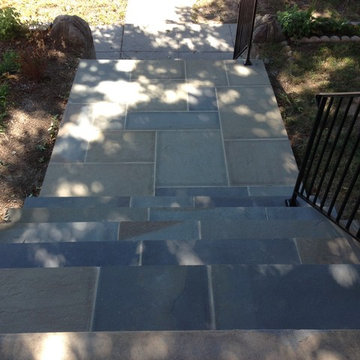 Blue Thermal Cut Flagstone Walkway in Washington DC, Petworth NW