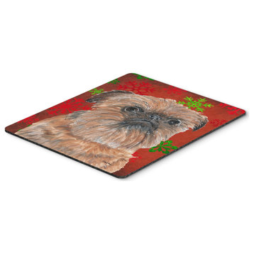 Brussels Griffon Red Snowflake Christmas Mouse Pad/Hot Pad/Trivet