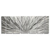 Silver Metal Wall Art Panels Abstract Decor by Jon Allen, Silver Plumage, 68" X