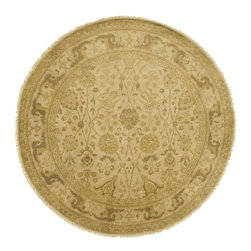 Antolya Taupe Round Oriental Rug - Area Rugs