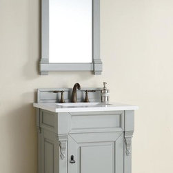 26 inch Grey Finish Single Sink Bathroom Vanity Optional Countertop - Bathroom Vanities And Sink Consoles