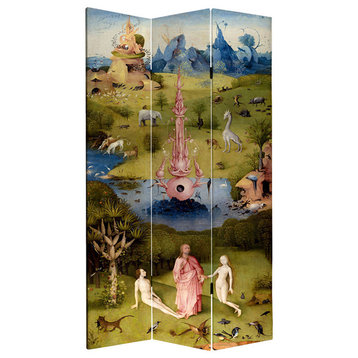 7' Tall Double Sided Garden of Delights Canvas Room Divider