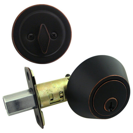 Cosmas Oil Rubbed Bronze Deadbolt, Single-Cylinder