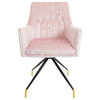 Genesis Modern Vanity Chair, Pink Crushed Velvet