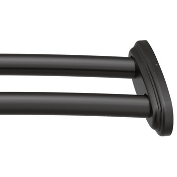 Moen DN2141 Double 57" - 60" Adjustable Curved Shower Rod - Matte Black