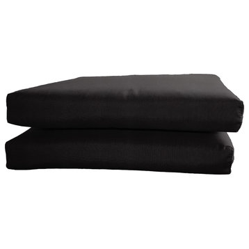 Sunbrella Designer Seat Cushions Knife Edge Set of 2, Canvas Black