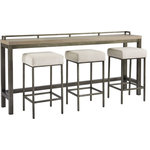 Universal Furniture - Universal Furniture Curated Mitchell Console Table With Stools, Greystone - The Mitchell Console Table with Stools marries the art of accessibility with the charm of rustic design, creating a multi-piece furnishing that is as practical as it is beautiful.