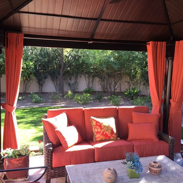 Outdoor Curtains and decorative pillows