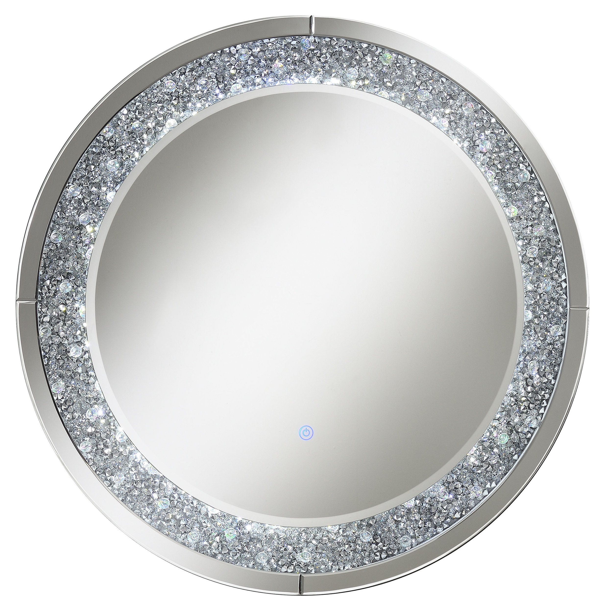 Lixue Round Wall Mirror With LED Lighting Silver - Contemporary - Wall ...
