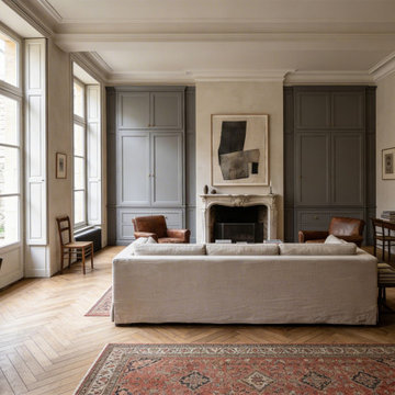 Painted Living Room Cabinetry — London Residence