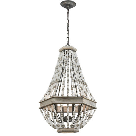 Summerton 4 Light Chandelier, Washed Gray/Malted Rust