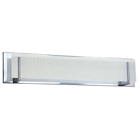 Aurora Series 1-Light Chrome Vanity, Linen Glass, Chrome, 5-Light, Linen Glass