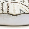 White Cotton Chevron Embroidery, Pearl 18"x18" Throw Pillow Cover - Zig Zag Zest