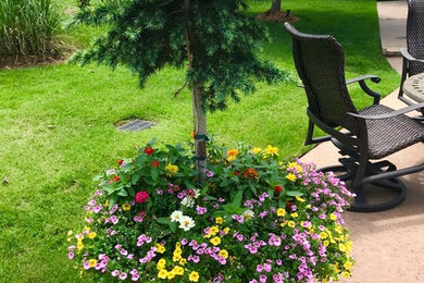 Photo of a large rustic full sun backyard landscaping in Other for summer.
