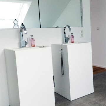 Modern Square Shaped Stone Resin Freestanding Sink - SB-03 - Matte or Glossy