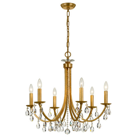 Bridgehampton 6 Light Crystal Gold Chandelier