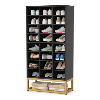 Tribesigns Grey MDF Shoe Cabinet, 7 Tier Shoe Storage Organizer