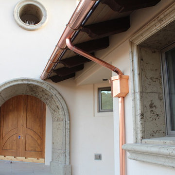 Copper Half Round Gutters New Home in Palmdale Ca. Work in Progress