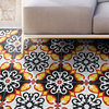 8"x8" Agadir Handmade Cement Tile, Red/Black/Yellow, Set of 12