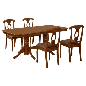 Dining Room Set for Rectangular Table With Leaf and 4 Kitchen Chairs