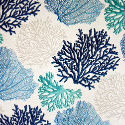 Blue coral fabric aqua ocean - Fabric