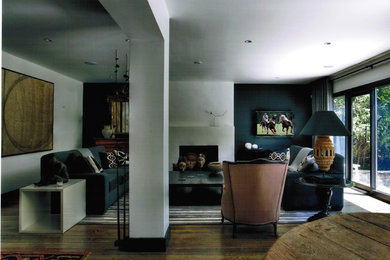 Living room - modern living room idea in New York