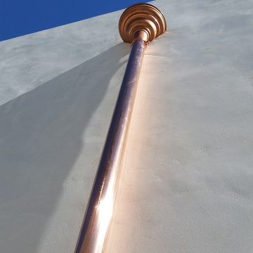 5 inch Half Round (Seamless) Copper With Circles and Shanks, Agoura Hills