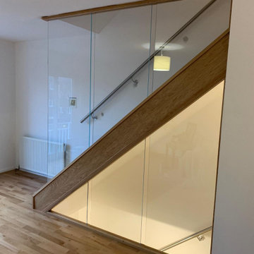 Staircase Renovation | Oak & Full Height Glass | Lewisham