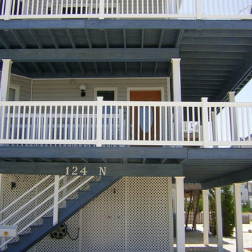 2 Storey Blue Stained Wood Deck and Staircase in Sea Isle City, NJ