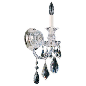 Hamilton 1-Light Wall Sconce in Silver With Clear Heritage Crystal