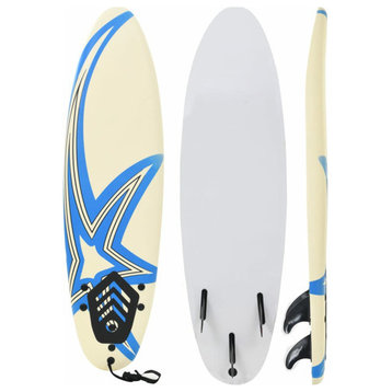 vidaXL Surfing Board Foam Surfboard Longboard Outdoor Beginner Surfboard Star