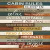 Laural Home Cabin Rules 17" x 18" Woven Decorative Pillow
