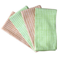 Caramel and Mint Handwoven Cotton Napkins, Set of Four, 16"