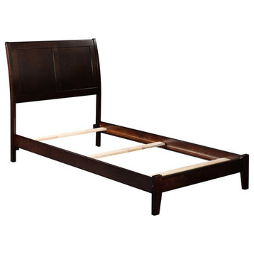 AFI Portland Twin Solid Wood Panel Bed with USB Charger in Espresso
