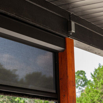 Exterior Motorized Screens for Transitional Home