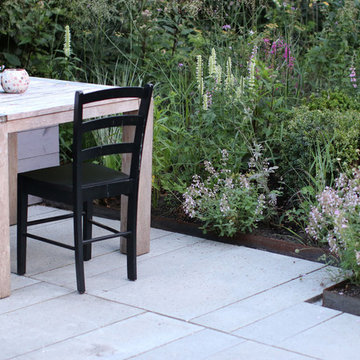 Romantic garden with veranda