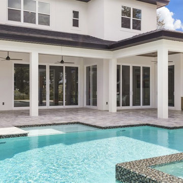 Transitional Custom Home on Lake Clarice in Windermere