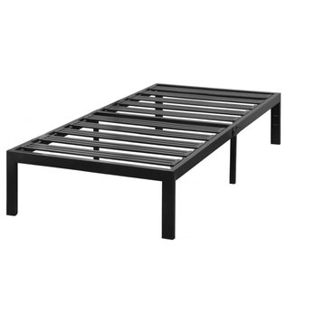 Modern Platform Bed, Metal Frame With Sturdy Wide Slats Support, Twin