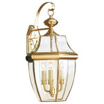 Generation Lighting Collection - Sea Gull Lighting 3-Light Outdoor Lantern, Polished Brass - Blubs Not Included