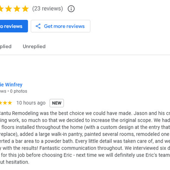Eric Cantu Remodeling's 5-star service in Dallas led a client to expand their scope to include custom wood floors, a new pantry, and powder bath conversion. See the results!