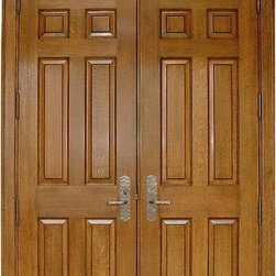Homestead Doors, Inc - Arch 8-Panel White Oak Solid Wood Double Door - Interior Doors