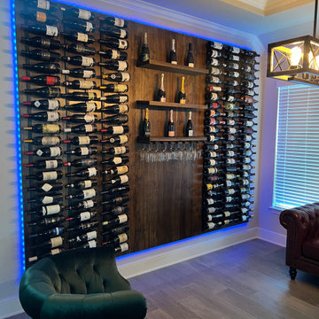 Custom Wine Wall with LED Light Border