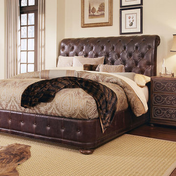 Whiskey Oak Bedroom with Leather Chest