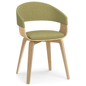 Lowell Bentwood Dining Chair, Acid Green Polyester Linen