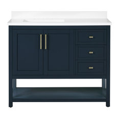 OVE Decors Stanley 42" Vanity, Midnight Blue With Power Bar