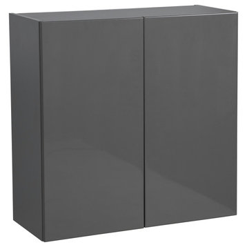 24 x 30 Wall Cabinet-Double Door-with Grey Gloss door